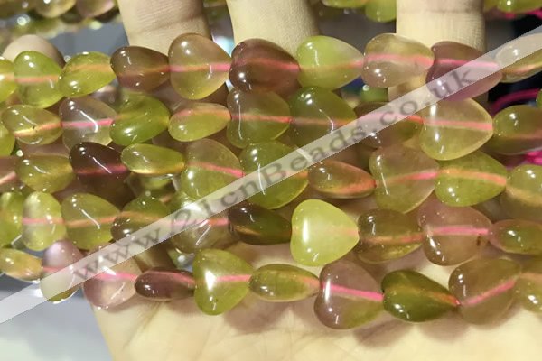 CCN5940 15 inches 12*12mm heart candy jade beads Wholesale