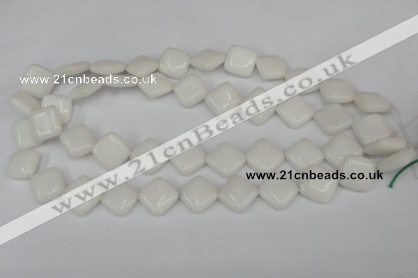 CCN595 15.5 inches 15*15mm diamond candy jade beads wholesale