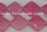 CCN597 15.5 inches 15*15mm diamond candy jade beads wholesale