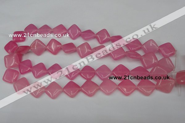 CCN597 15.5 inches 15*15mm diamond candy jade beads wholesale