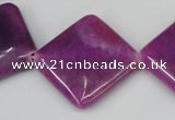 CCN606 15.5 inches 25*25mm diamond candy jade beads wholesale