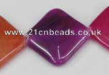 CCN608 15.5 inches 25*25mm diamond candy jade beads wholesale