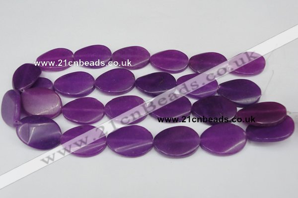 CCN618 15.5 inches 22*30mm twisted oval candy jade beads wholesale