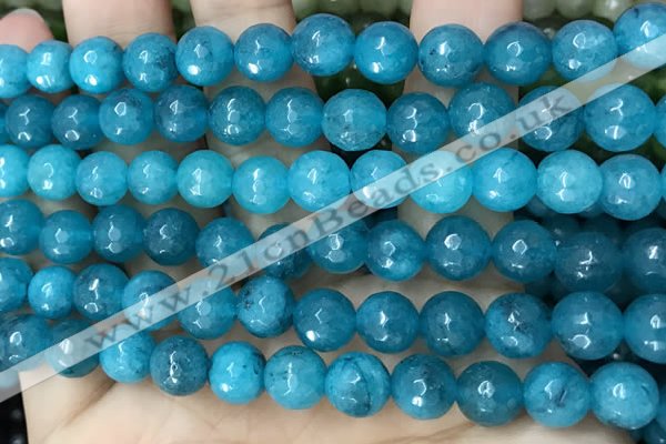 CCN6301 15.5 inches 8mm faceted round candy jade beads Wholesale