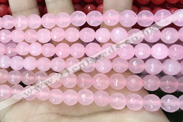 CCN6303 15.5 inches 8mm faceted round candy jade beads Wholesale