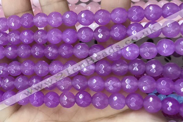 CCN6306 15.5 inches 8mm faceted round candy jade beads Wholesale