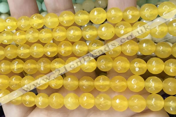 CCN6309 15.5 inches 8mm faceted round candy jade beads Wholesale