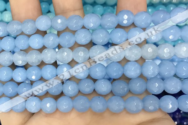 CCN6312 15.5 inches 8mm faceted round candy jade beads Wholesale