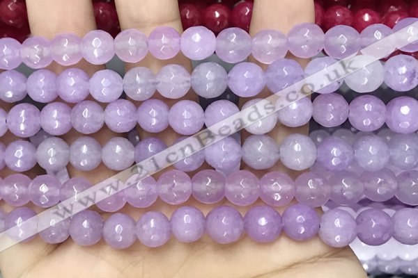 CCN6317 15.5 inches 8mm faceted round candy jade beads Wholesale