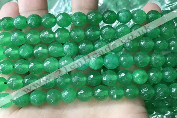 CCN6350 6mm, 8mm, 10mm, 12mm & 14mm faceted round candy jade beads