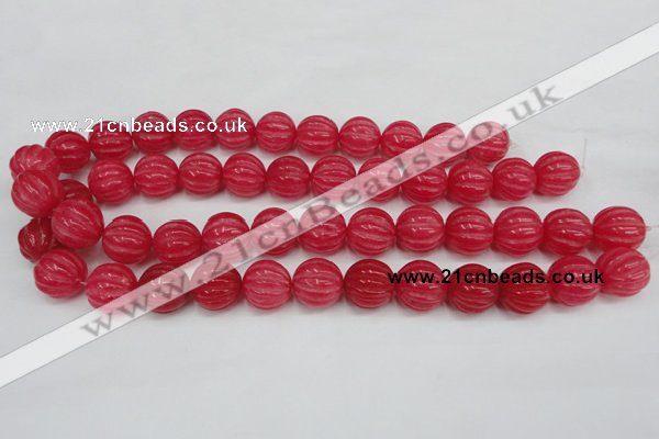 CCN677 15.5 inches 16mm carved round candy jade beads wholesale