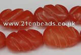 CCN682 15.5 inches 15*23mm carved oval candy jade beads wholesale