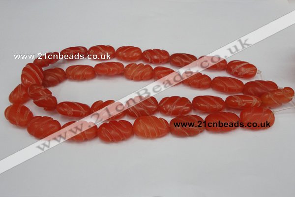 CCN682 15.5 inches 15*23mm carved oval candy jade beads wholesale