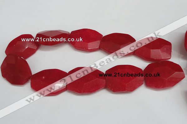 CCN693 15.5 inches 30*40mm faceted octagonal candy jade beads