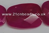 CCN703 15.5 inches 30*40mm faceted trapezoid candy jade beads