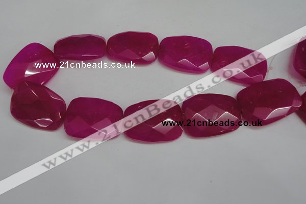 CCN703 15.5 inches 30*40mm faceted trapezoid candy jade beads