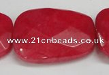 CCN704 15.5 inches 30*40mm faceted trapezoid candy jade beads