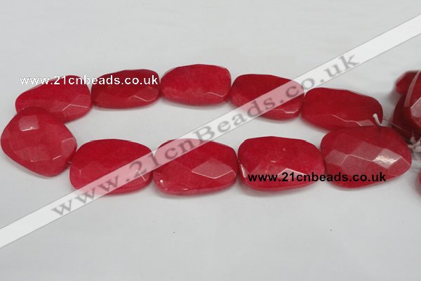 CCN704 15.5 inches 30*40mm faceted trapezoid candy jade beads
