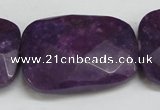 CCN706 15.5 inches 30*40mm faceted trapezoid candy jade beads