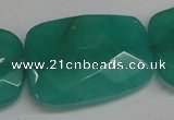 CCN709 15.5 inches 30*40mm faceted trapezoid candy jade beads