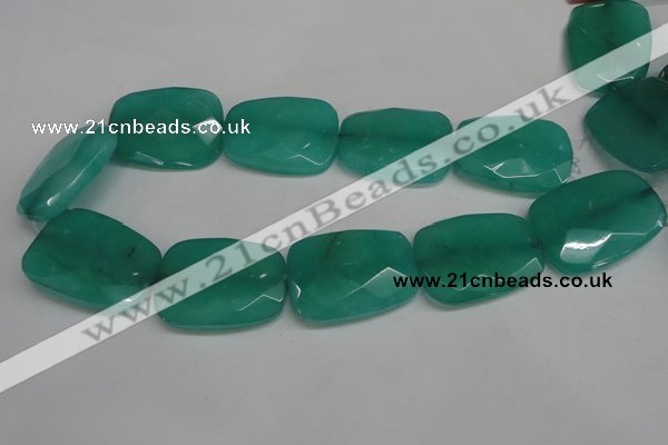 CCN709 15.5 inches 30*40mm faceted trapezoid candy jade beads