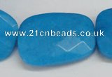 CCN711 15.5 inches 30*40mm faceted trapezoid candy jade beads