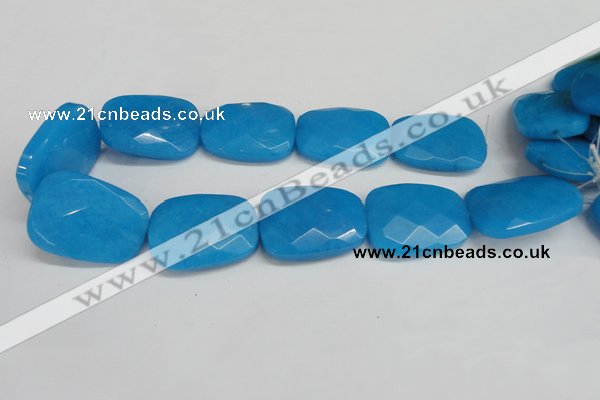 CCN711 15.5 inches 30*40mm faceted trapezoid candy jade beads