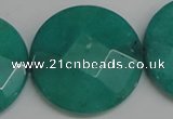 CCN715 15.5 inches 40mm faceted coin candy jade beads