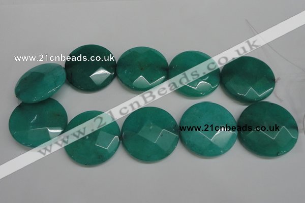 CCN715 15.5 inches 40mm faceted coin candy jade beads