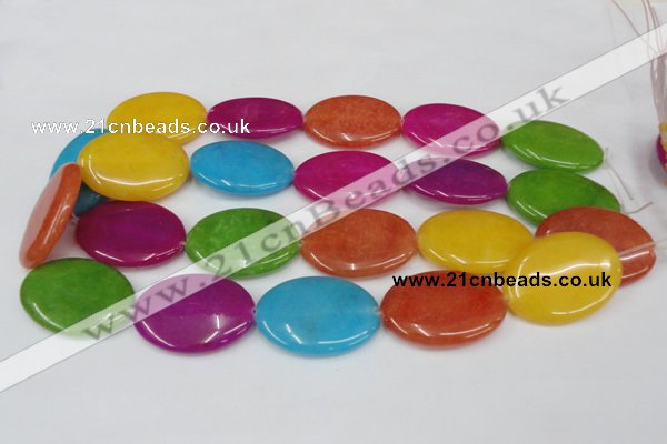 CCN726 15.5 inches 25*35mm oval candy jade beads wholesale