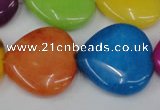 CCN729 15.5 inches 25*25mm heart candy jade beads wholesale