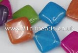 CCN730 15.5 inches 15*15mm diamond candy jade beads wholesale