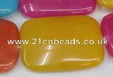 CCN731 15.5 inches 25*35mm rectangle candy jade beads wholesale