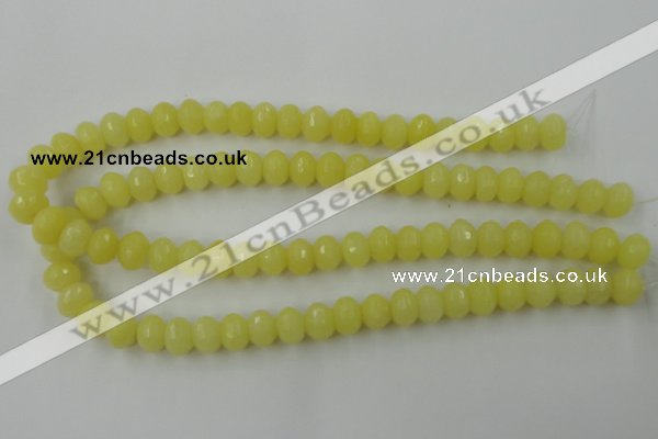 CCN907 15.5 inches 9*12mm faceted rondelle candy jade beads