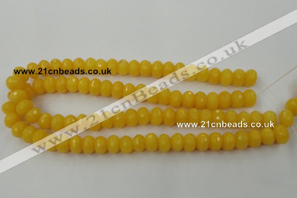 CCN908 15.5 inches 9*12mm faceted rondelle candy jade beads