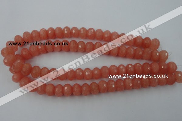 CCN918 15.5 inches 10*14mm faceted rondelle candy jade beads