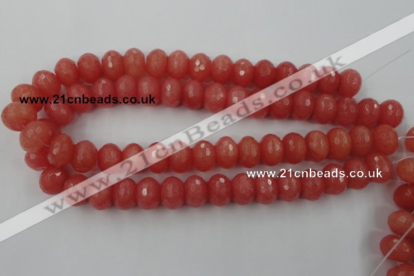 CCN931 15.5 inches 12*16mm faceted rondelle candy jade beads