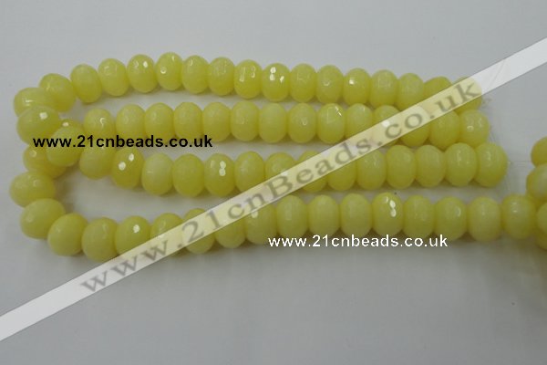 CCN932 15.5 inches 12*16mm faceted rondelle candy jade beads