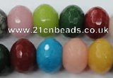 CCN956 15.5 inches 14*18mm faceted rondelle mixed color candy jade beads