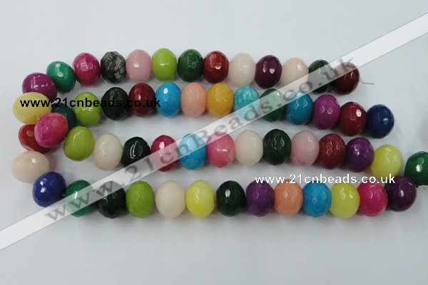 CCN956 15.5 inches 14*18mm faceted rondelle mixed color candy jade beads