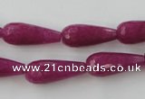 CCN975 15.5 inches 9*22mm faceted teardrop candy jade beads