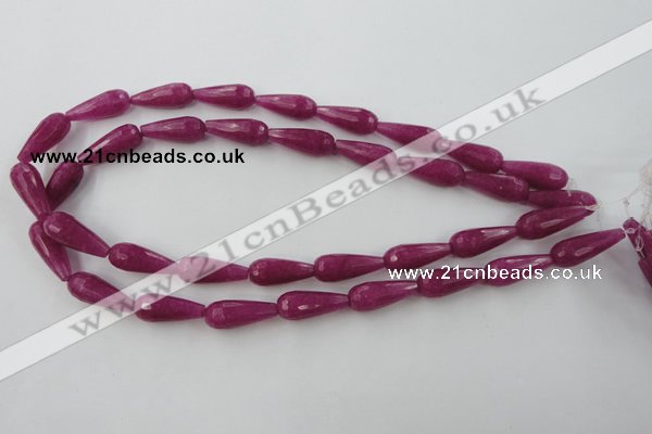 CCN975 15.5 inches 9*22mm faceted teardrop candy jade beads