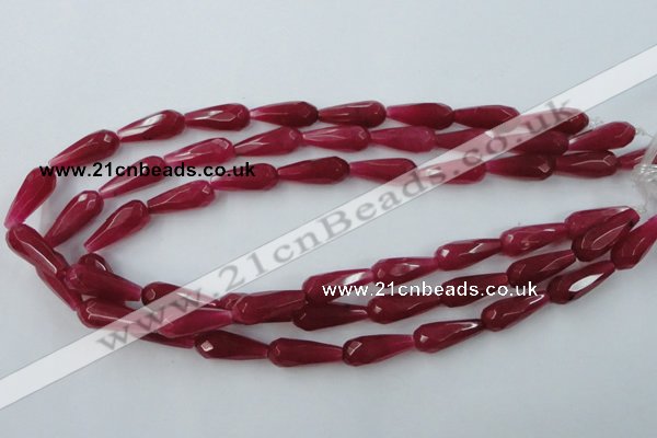 CCN976 15.5 inches 9*22mm faceted teardrop candy jade beads