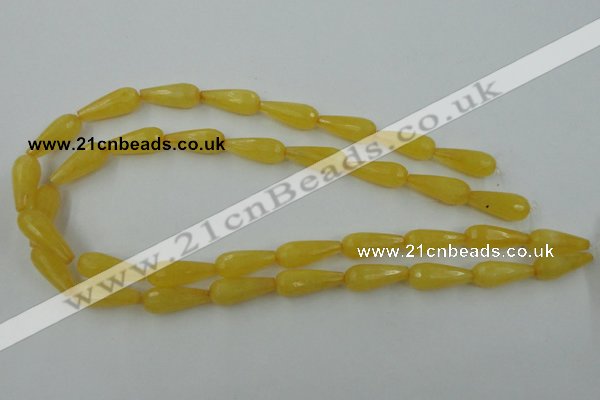 CCN977 15.5 inches 9*22mm faceted teardrop candy jade beads