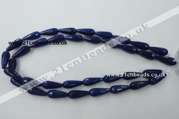 CCN979 15.5 inches 9*22mm faceted teardrop candy jade beads