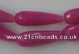 CCN982 15.5 inches 10*30mm faceted teardrop candy jade beads