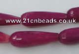 CCN983 15.5 inches 10*30mm faceted teardrop candy jade beads