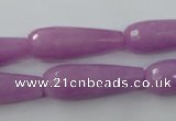 CCN984 15.5 inches 10*30mm faceted teardrop candy jade beads