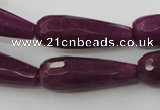 CCN985 15.5 inches 10*30mm faceted teardrop candy jade beads