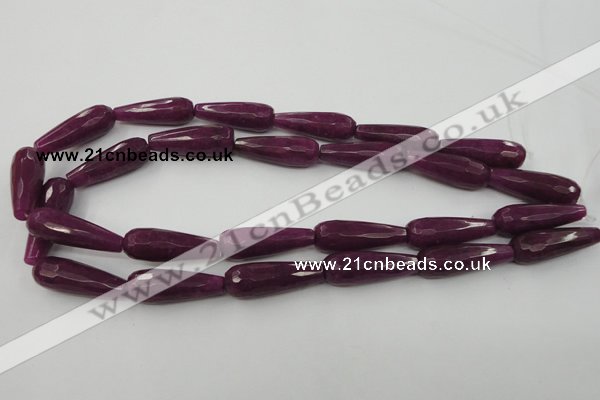 CCN985 15.5 inches 10*30mm faceted teardrop candy jade beads